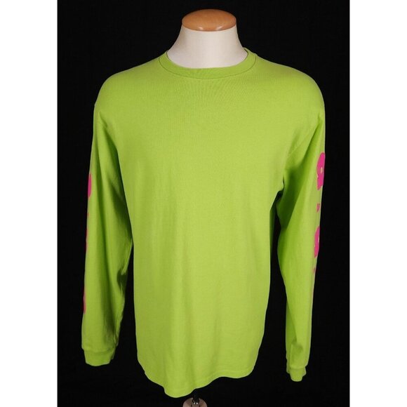 Awake NY Block Out Logo Long Sleeve T-Shirt Size M Mens Green $70 - Picture 2 of 14